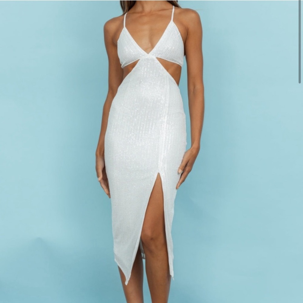 Hello Molly White Sequin Dress